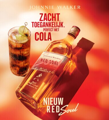 Nieuw: Johnnie Walker Red Soul is een frisse, moderne en toegankelijke blend, gemaakt voor sociale momenten. Lichter en levendiger dan Red Label en ideaal om te mixen in verfrissende longdrinks. Perfect voor late middag en sundowner‑momenten.